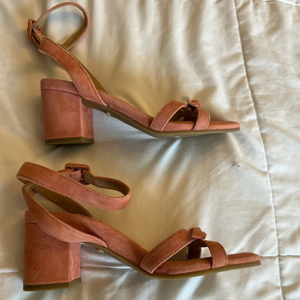 Vionic Rosabel heel  suede sandals stunning coral pink color size 5 NWOT - Picture 5 of 14